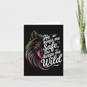 Er Behalte mir, dass sie mir Wolf Art Lover Coupl Karte