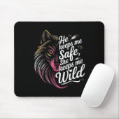 Er Behalte mir, dass sie mir Wolf Art Lover Coupl Mousepad (Mit Mouse)