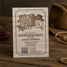 Er bindet den QR-Code der Knot Cowboy-Bachelor-Par