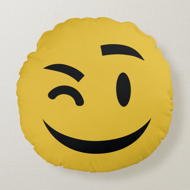 er blinzelt an Ihnen emoji Rundes Kissen (Vorderseite)