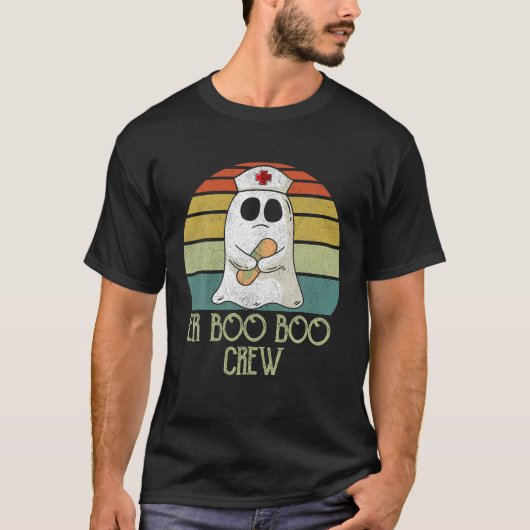 ER Boo Boo Crew Ghost Nurse Retro Halloween T-Shirt (Vorderseite)
