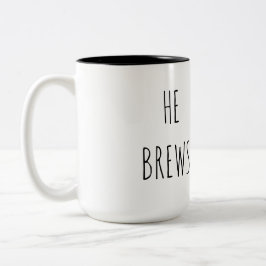 Er braut Kaffee-Tasse 15 oz. Zweifarbige Tasse