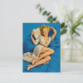 Er denkt, ich sei zu gut, um ein echtes Button zu Postkarte (Stehend Vorderseite)