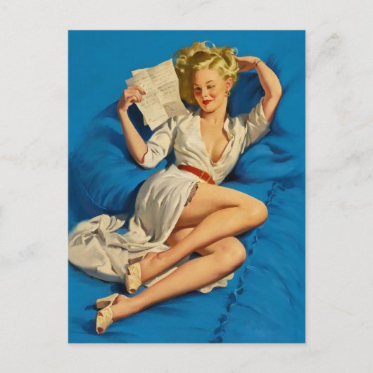 Er denkt, ich sei zu gut, um ein echtes Button zu Postkarte (Vorderseite)