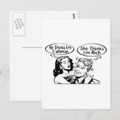 Er denkt, sie denkt. postkarte (Vorne/Hinten)