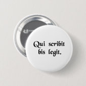 Er, der schreibt, liest zweimal button (Vorne & Hinten)