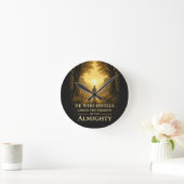 Er, der wohnt Psalm 91 Christliche Kunst Runde Wanduhr (Zuhause)