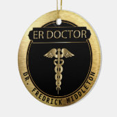 ER Doctor 👨 ⚕️ - UpScale Black and Gold Keramik Ornament (Links)