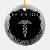 ER Doctor 👨 ⚕️ - UpScale Black and Silver Keramik Ornament (Hinten)