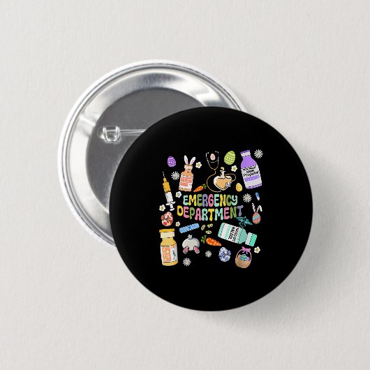 Er Easter Nurse Crew Easter Day Emergency Room Nur Button (Vorne & Hinten)
