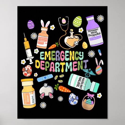 Er Easter Nurse Crew Easter Day Emergency Room Nur Poster (Vorne)