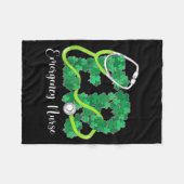 Er Emergency Nurse Stethoscope St. Patrick's Day S Fleecedecke (Vorderseite (Horizontal))