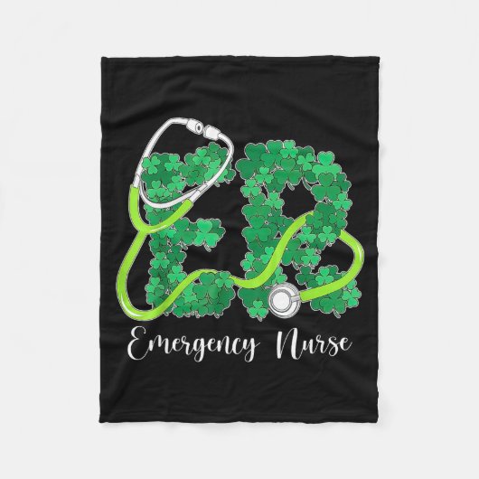 Er Emergency Nurse Stethoscope St. Patrick's Day S Fleecedecke (Vorderseite)