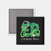 Er Emergency Nurse Stethoscope St. Patrick's Day S Magnet (Vorderseite/Rückseite)