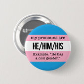 Er/Er Pronouns - Transgender-Flag Button (Vorne & Hinten)