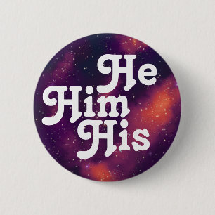 Er/er/sein personalisierbarer Galaxy Pronoun Pinba Button