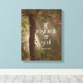 Er erbaut mein Soul Bible Verse Scripture Leinwanddruck (Insitu (Holzboden))