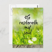Er erbaut mein Soul Bible Verse Scripture Postkarte (Vorne/Hinten)