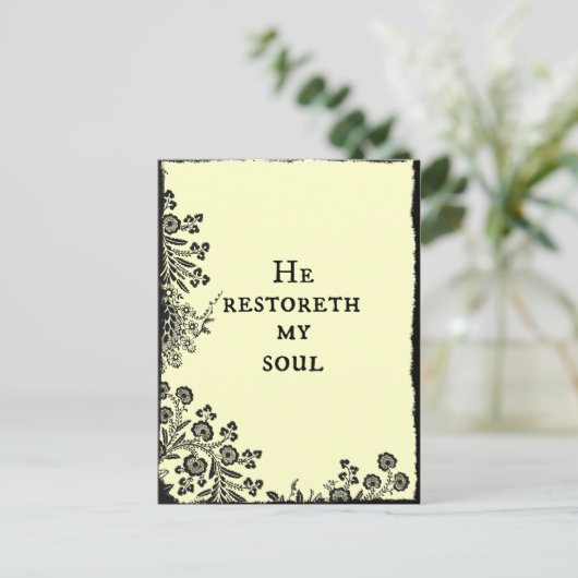 Er erbaut mein Soul Bible Verse Scripture Postkarte (Stehend Vorderseite)