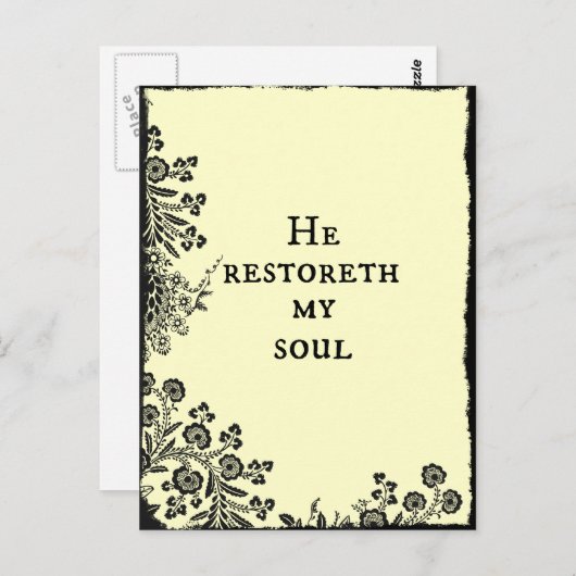 Er erbaut mein Soul Bible Verse Scripture Postkarte (Vorne/Hinten)