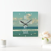 Er erbaut mein Soul Bible Verse Scripture Quadratische Wanduhr (Zuhause)