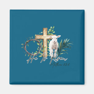 Er erstandenes Osterlamm-Kreuz-Glaubensdesign Magnet