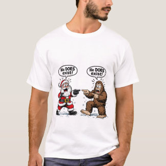 Er existiert! Santa & Bigfoot T-Shirt