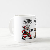 Er existiert! Weihnachtsmann & Bigfoot Kaffeetasse (Vorderseite Links)