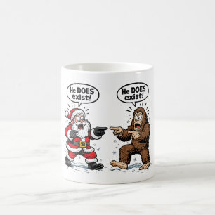 Er existiert! Weihnachtsmann & Bigfoot Kaffeetasse