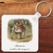 Er findet ihren romantischen Valentinstag Schlüsselanhänger (Rückseite)