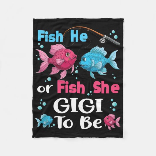 Er fischt oder sie fischt Geschlecht Enthüllung Fa Fleecedecke (Vorderseite)