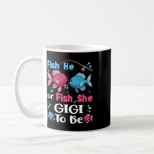 Er fischt oder sie fischt Geschlecht Enthüllung Fa Kaffeetasse (Links)