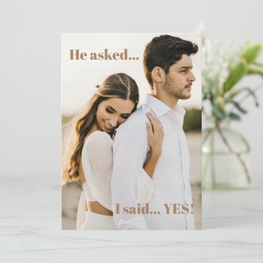 Er Fragte, ich sagte ja Engagement Partei Einladun Einladung (Stehend Vorderseite)