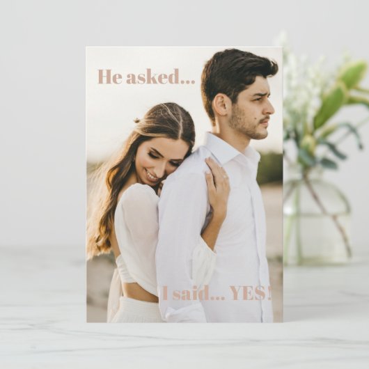 Er Fragte, ich sagte ja Engagement Partei Einladun Einladung (Stehend Vorderseite)