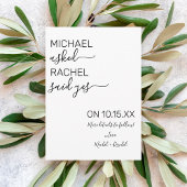 Er Fragte, sie sagte Ja Einfaches Foto Verlobung Ankündigung