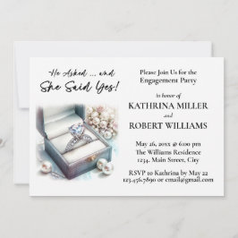 Er Fragte, sie sagte ja! Elegante Engagement-Parte Einladung