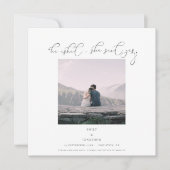 Er fragte, sie sagte ja Foto Script Grau Save The Date (Vorderseite)