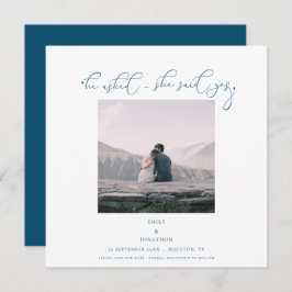 Er fragte sie sagte ja Foto Skript Türkis Save The Date