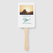 Er fragte, sie sagte ja Foto verlobt blau grün Fächer (Rückseite)