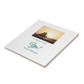 Er fragte, sie sagte ja Foto verlobt blau grün Fliese (Seite)