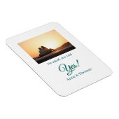 Er fragte, sie sagte ja Foto verlobt blau grün Magnet (Rechte Seite)