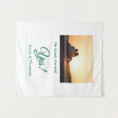 Er fragte, sie sagte ja Foto verlobt blau grün Wandteppich (Vorderseite (Horizontal))