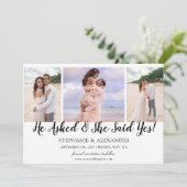 Er Fragte, sie sagte ja Foto Verlobte Ankündigung (Stehend Vorderseite)