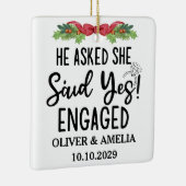 Er Fragte, sie sagte ja unser erstes Verlobtes Wei Keramikornament (Rechts)