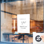 Er fragte, sie sagte ja Verlobung einfach minimal Fensteraufkleber (Café-Fenster)