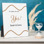 Er fragte sie sagte ja Verlobung einfach minimal Fotoplatte (Seite)