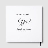 Er fragte, sie sagte ja Verlobung einfach minimal Gästebuch (Rückseite)