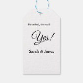 Er fragte, sie sagte ja Verlobung einfach minimal Geschenkanhänger (Rückseite)