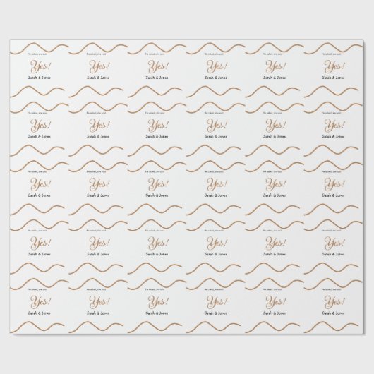 Er fragte sie sagte ja Verlobung einfach minimal Geschenkpapier (Flach)