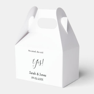 Er fragte, sie sagte ja Verlobung einfach minimal Geschenkschachtel